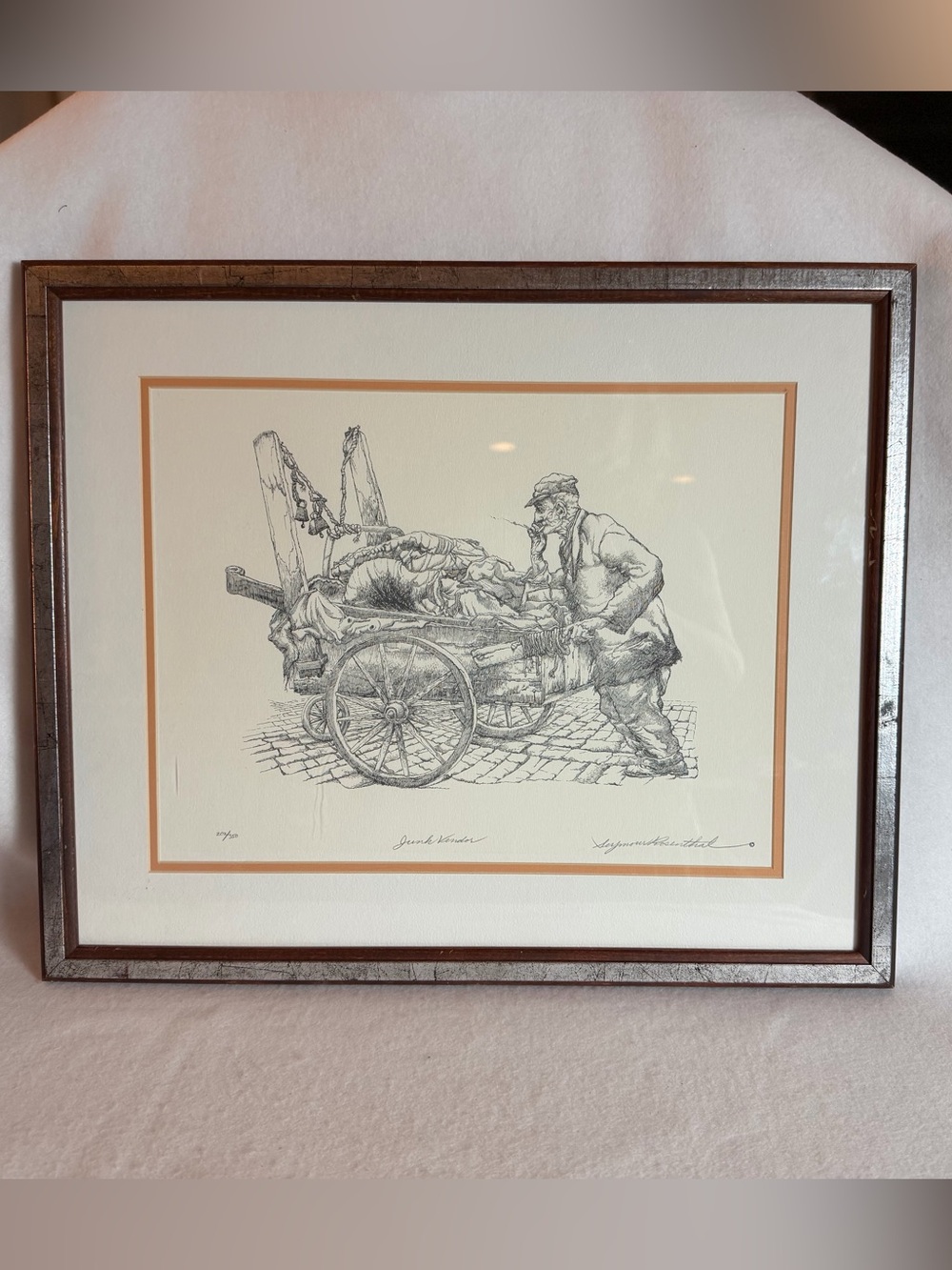 Pencil Signed Lithograth Seymour  Rosenthal The Junk Vendor ,  #209/250 Framed